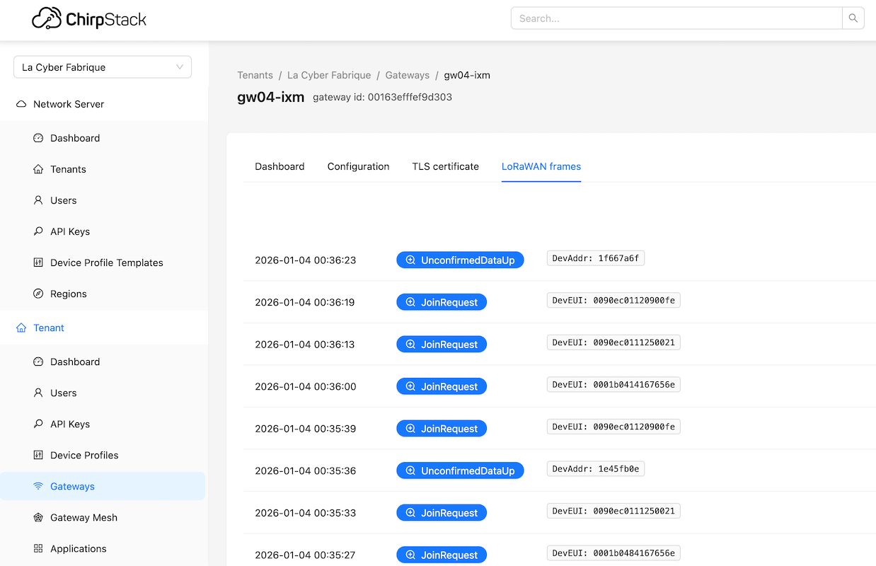 Serveur réseau Chirpstack
